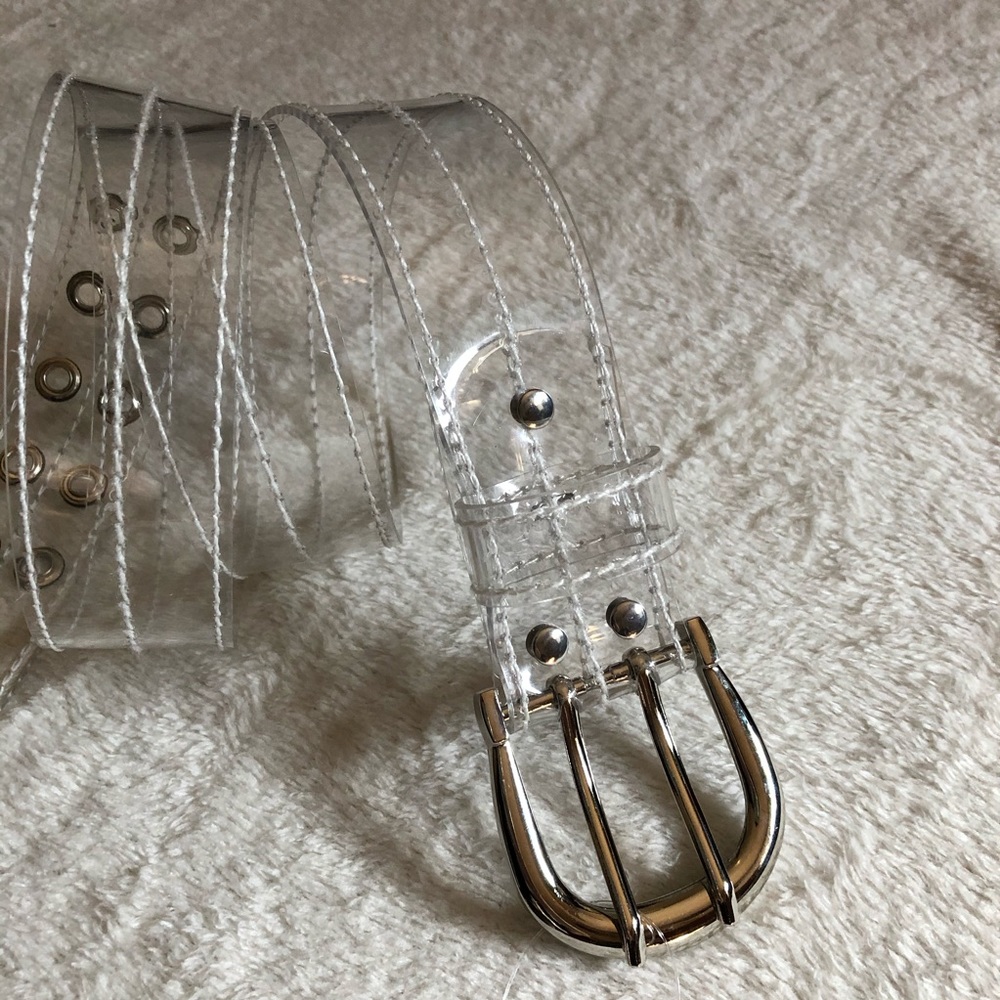 🦖Retro Clear plastic vinyl belt 1.5” wide unisex